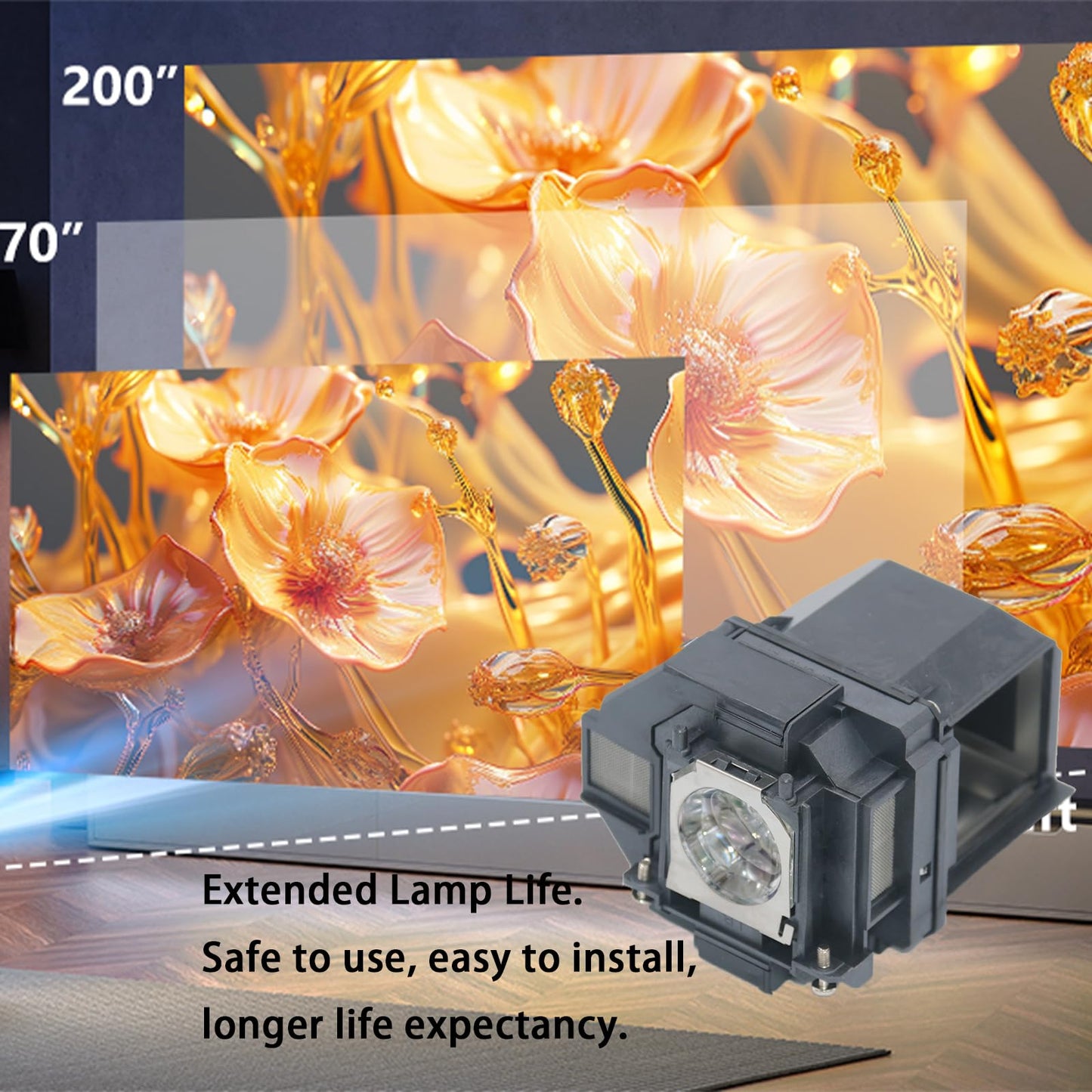 Qexudu ELP-LP96 /V13H010L96 Replacement Projector Lamp Bulb with Housing for Epson VS250 VS355 VS350 EX5260 EH-TW650 EB-S41 Powerlite Home Cinema 2150