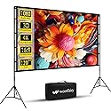 Projector Screen and Stand, Wootfairy 120 inch Foldable and Portable Projection Screen 16:9 4K HD Rear Front Wrinkle-Free Movie Screen with Carry Bag
