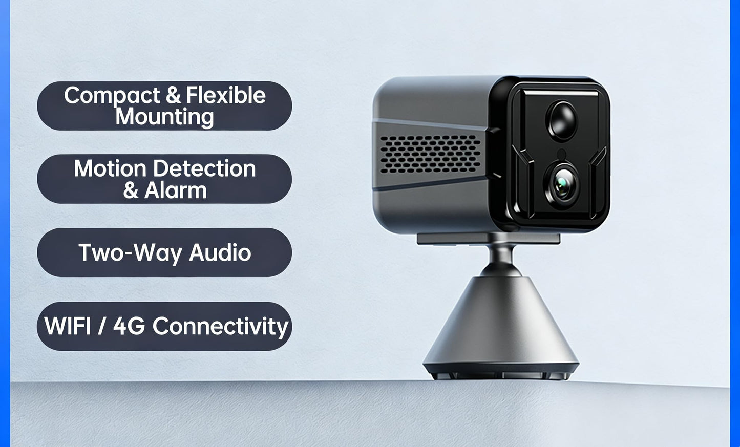 GOJOHO 1080P HD Dual-Lens Security Camera, 125° Wide Angle with Wireless No-Drill Installation, Human Detection, Multi-Device Sharing, Rechargeable