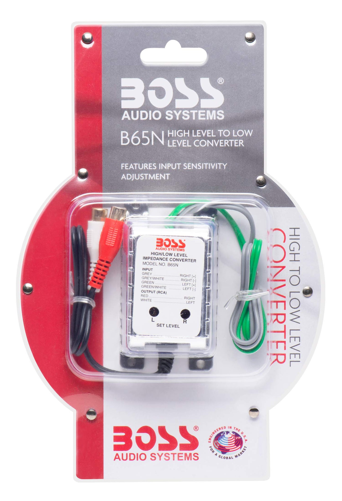 BOSS Audio Systems B65N High Level to RCA Converter for Car Sound Systems - Ground Loop Isolator for Crossover Stereo Equalizer Amplifier Subwoofer