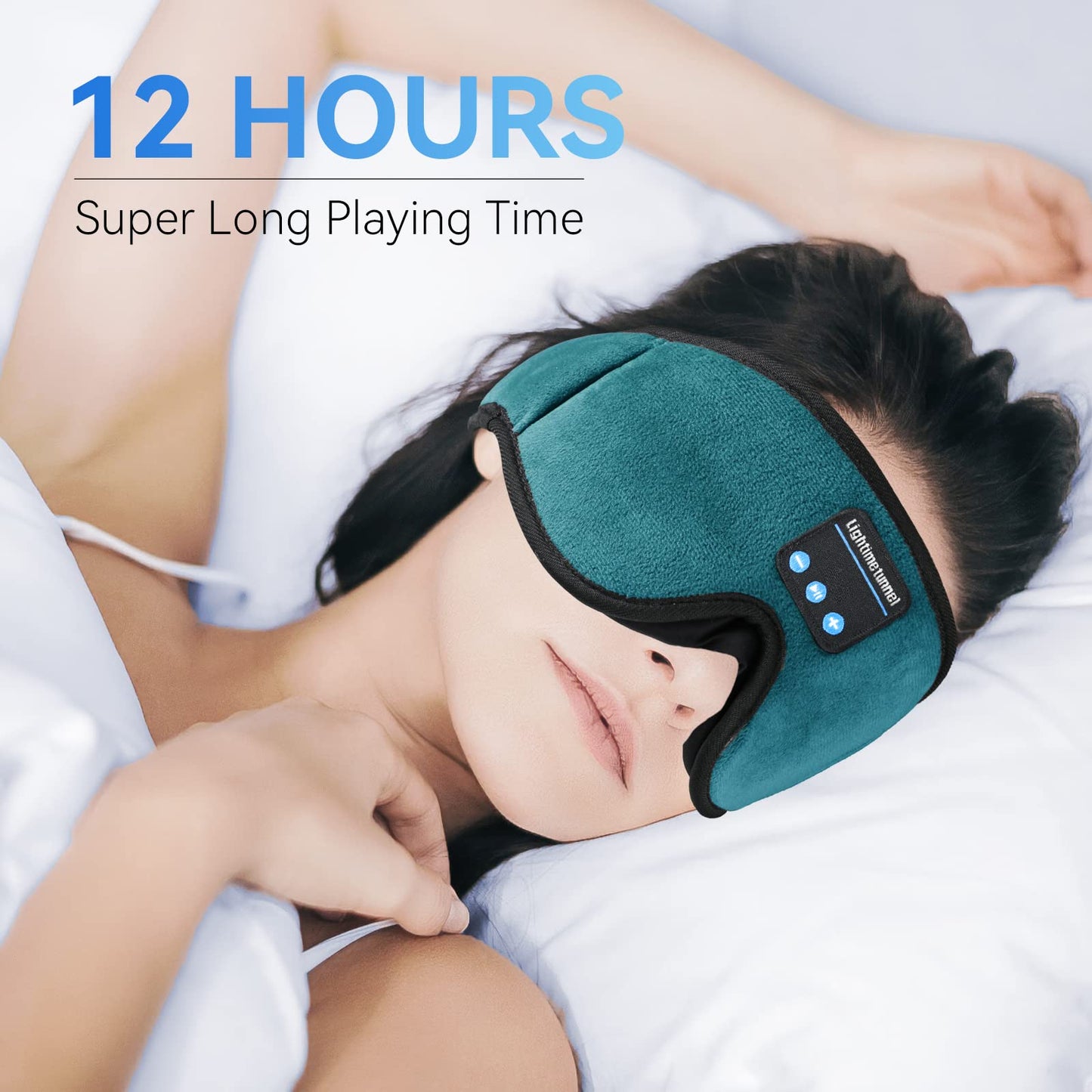 LIGHTIMETUNNEL Sleep Headphones, 3D Bluetooth Sleep Mask, Washable Sleeping Headphones with Ultra Thin Stereo Speakers Microphone Hands Free…