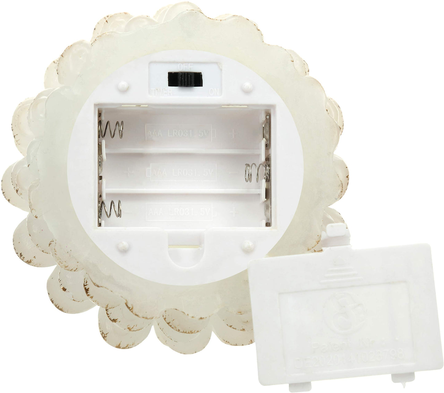 Pavilion Gift Company - White 4.25 Inch Pinecone LED-Lit Battery Operated Realistic Flame Candle Made from Real Wax
