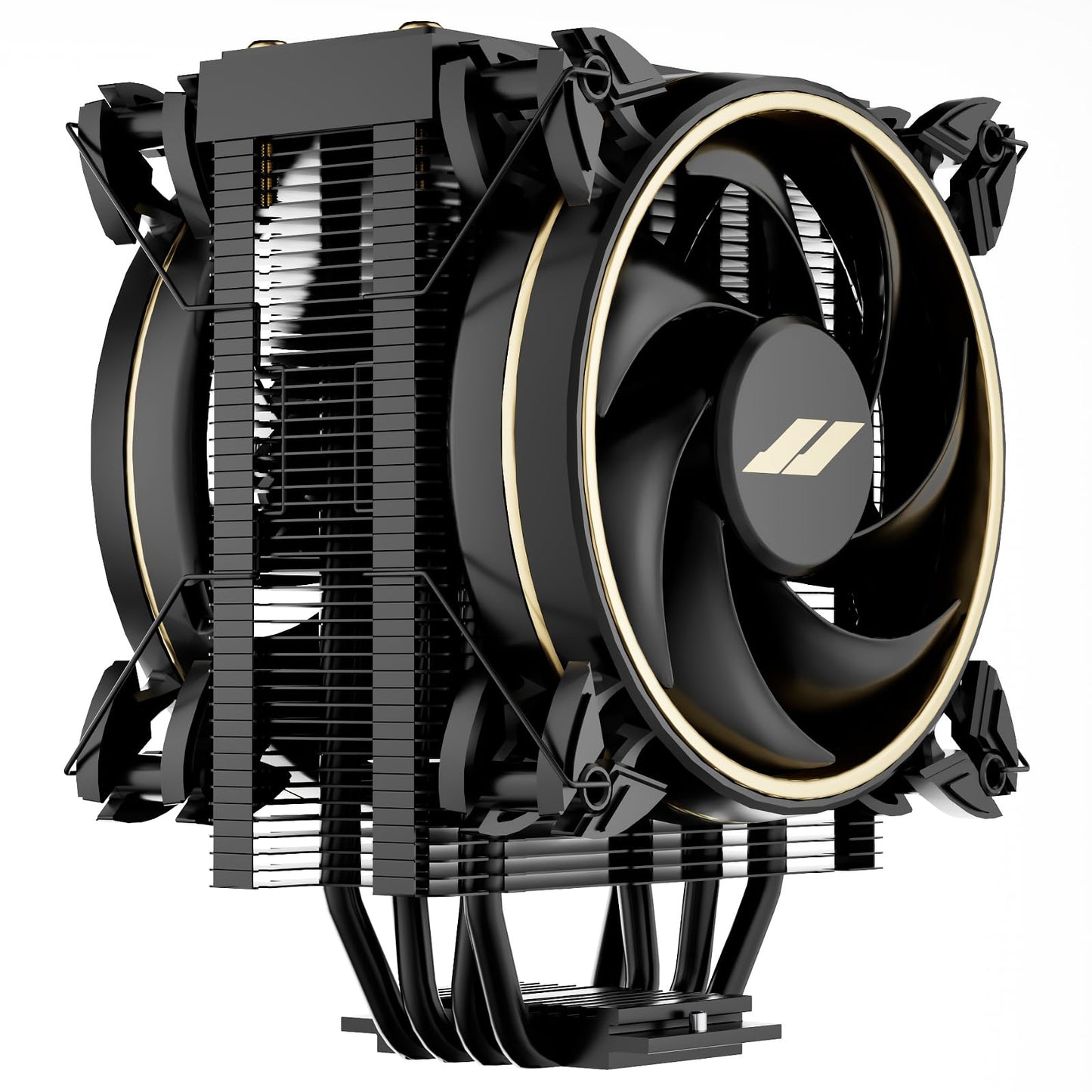 OCPC CPU Cooler - Single-Tower Air Cooler with Dual 120mm PWM Fans, 4 Heatpipes, 800-2000 RPM, High-Performance Cooling for AMD AM4/AM5 & Intel