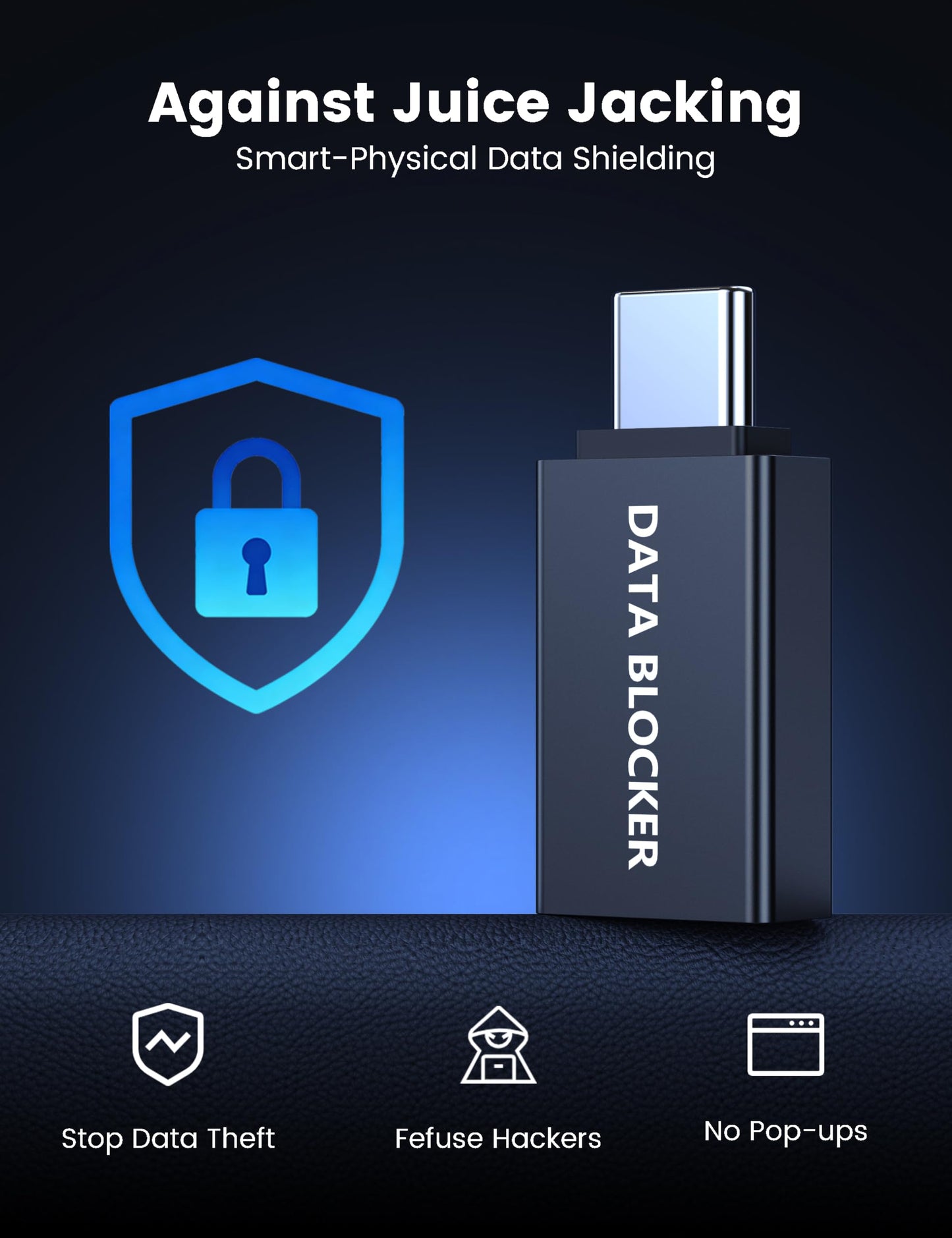 4 Kinds of USB Data Blocker Adapter, USB C Data Blocker for iPhone 15 16 17 and for Android Phone or for ipad, A to A & A to C & C to C & C to A Only…