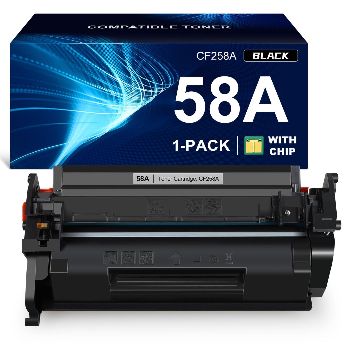 58A CF258A Toner Cartridge (with chip) Remanufactured Replacement for HP 58A CF258A 58X LaserJet MFP M428fdw M428dw M428fdn Pro M404n M404dn M404dw