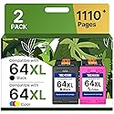 64XL Ink Cartridges Black/Color Combo Pack Replacement for HP Ink 64 for HP 64 Ink 64XL Work with HP Envy Photo 7855 7858 7155 7120 6252 6255 6258
