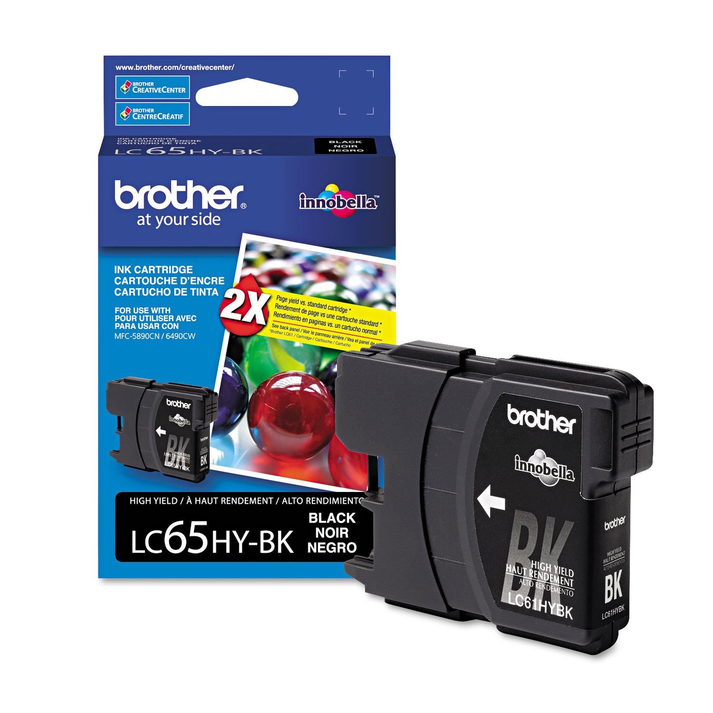 Brother LC65HYM High-Yield -Ink Cartridge, 750 Page-Yield, Magenta