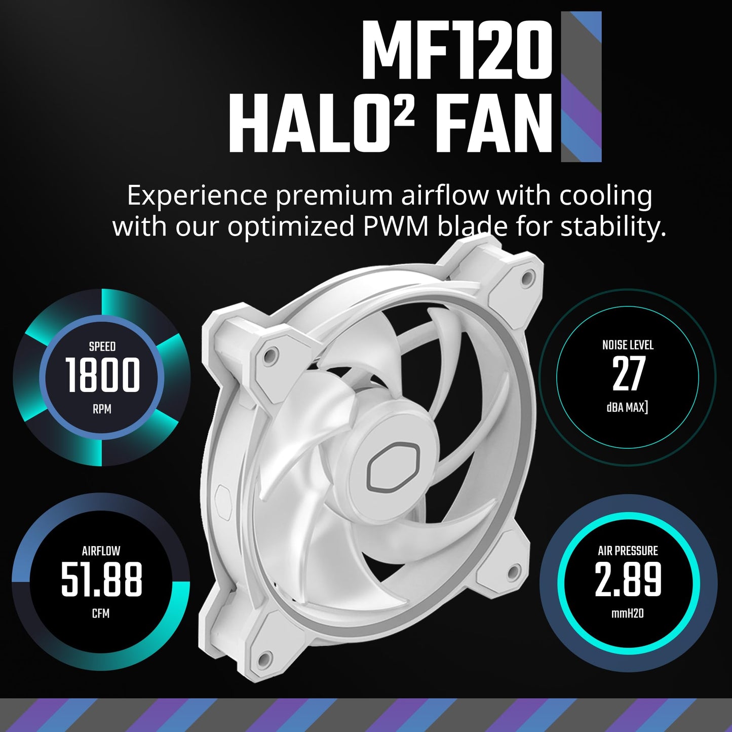 Cooler Master Hyper 212 Halo ARGB CPU Air Cooler - 120mm High Performance PWM Fan, 4 Copper Heat Pipes, Sleek Design Top Cover, Low Noise & Easy
