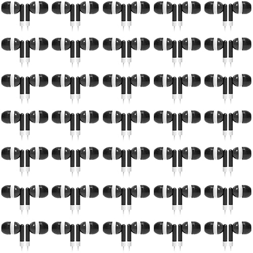 CN-Outlet Wholesale Bulk Individually Bagged Earbuds Headphones 100 Pack for iPhone, Android, MP3 Player(Black)
