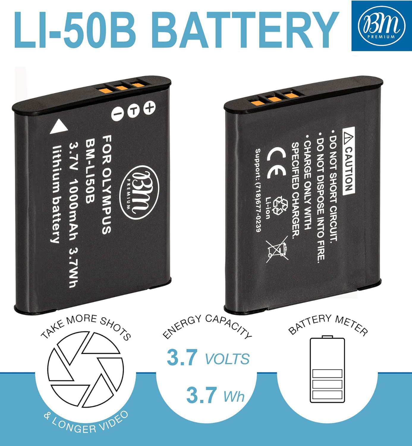 BM 2 LI-50B Batteries and Battery Charger for Olympus Stylus SH-25MR SZ-12 SZ-15 SZ-16 SZ-20 SZ-30MR SZ31MR TG-610 TG-630 TG-810 TG-820 TG-830 TG-850