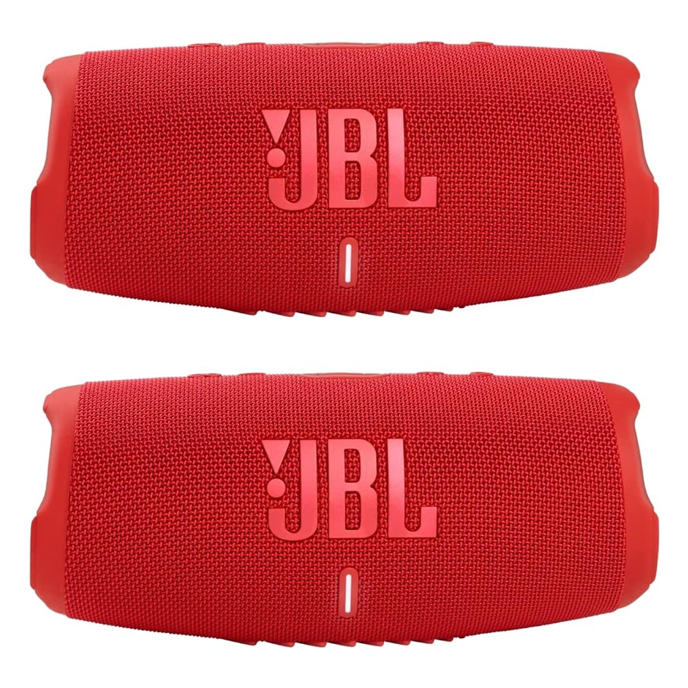 JBL Charge 5 - Waterproof Portable Bluetooth Speaker - Red/Red (Pair)