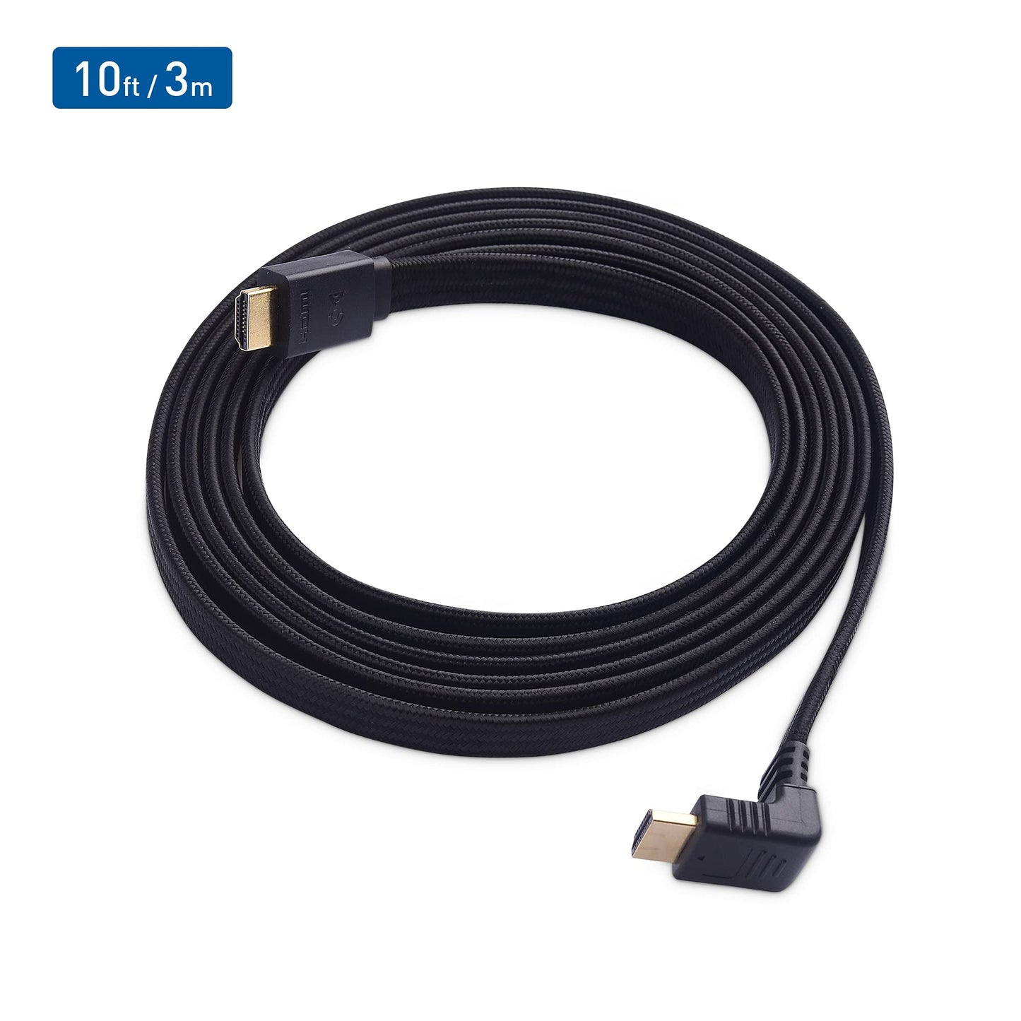 Cable Matters 90-Degree Flat 48Gbps Ultra HD 8K HDMI Cable 10 ft with 8K @60Hz, 4K @120Hz and HDR Support for PS5, Xbox Series X/S, RTX3080 / 3090, RX