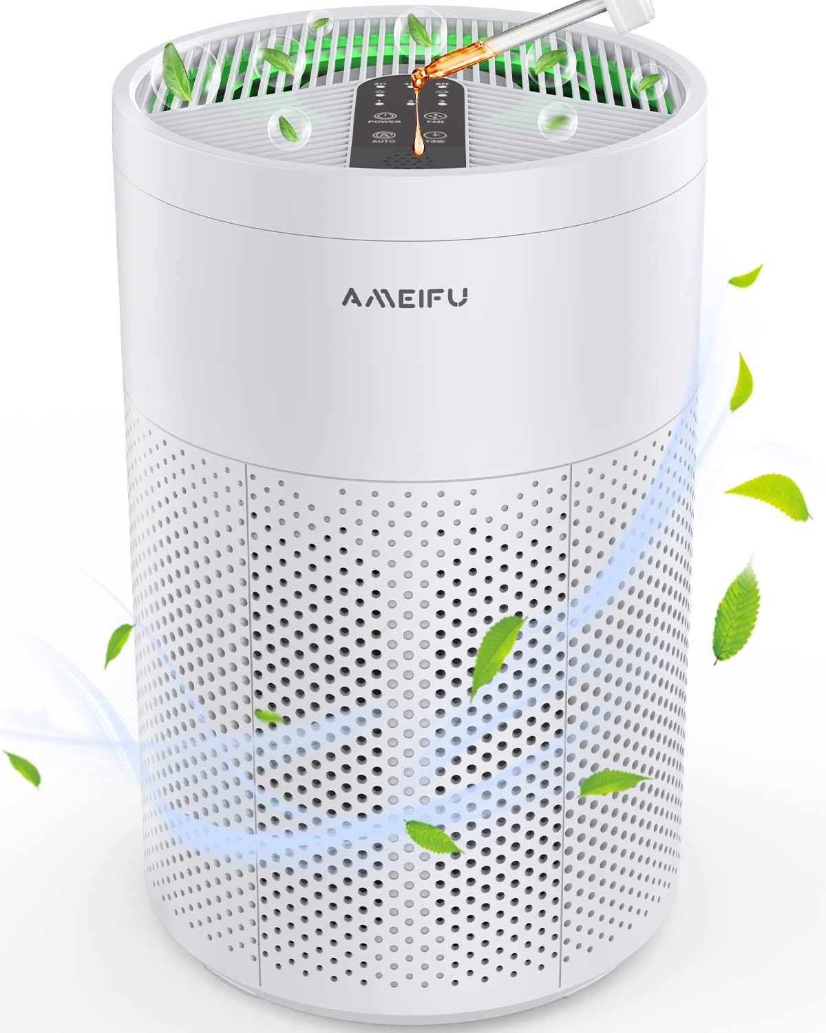 Air Purifiers for Home Large Room up to 1620ft², AMEIFU Upgrade Large Size H13 Hepa Bedroom Air Purifier for Wildfire,Pets Dander with 3 Fan Speeds