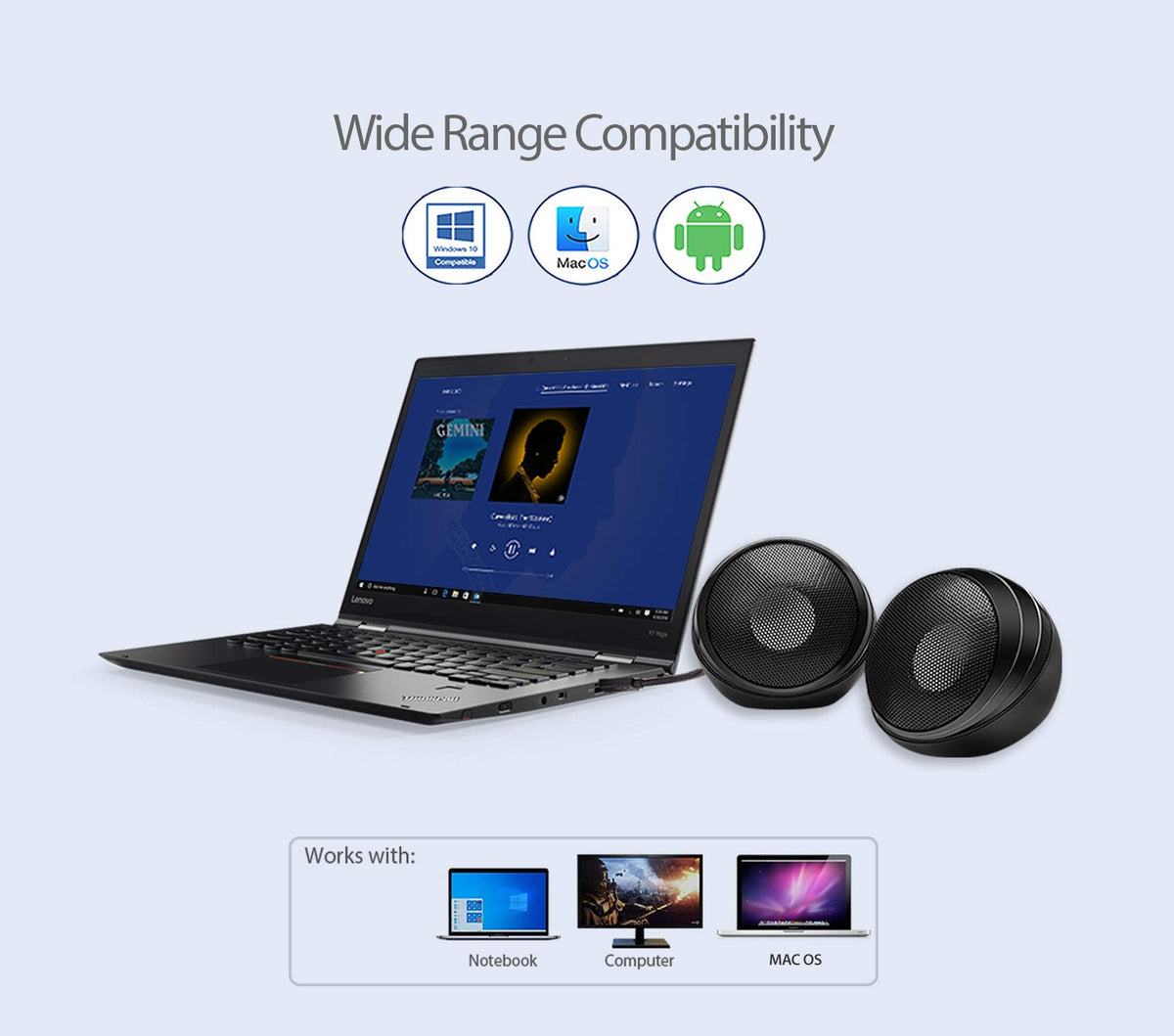 Adesso Xtream S4 USB Desktop Speaker 5W x 2 Black