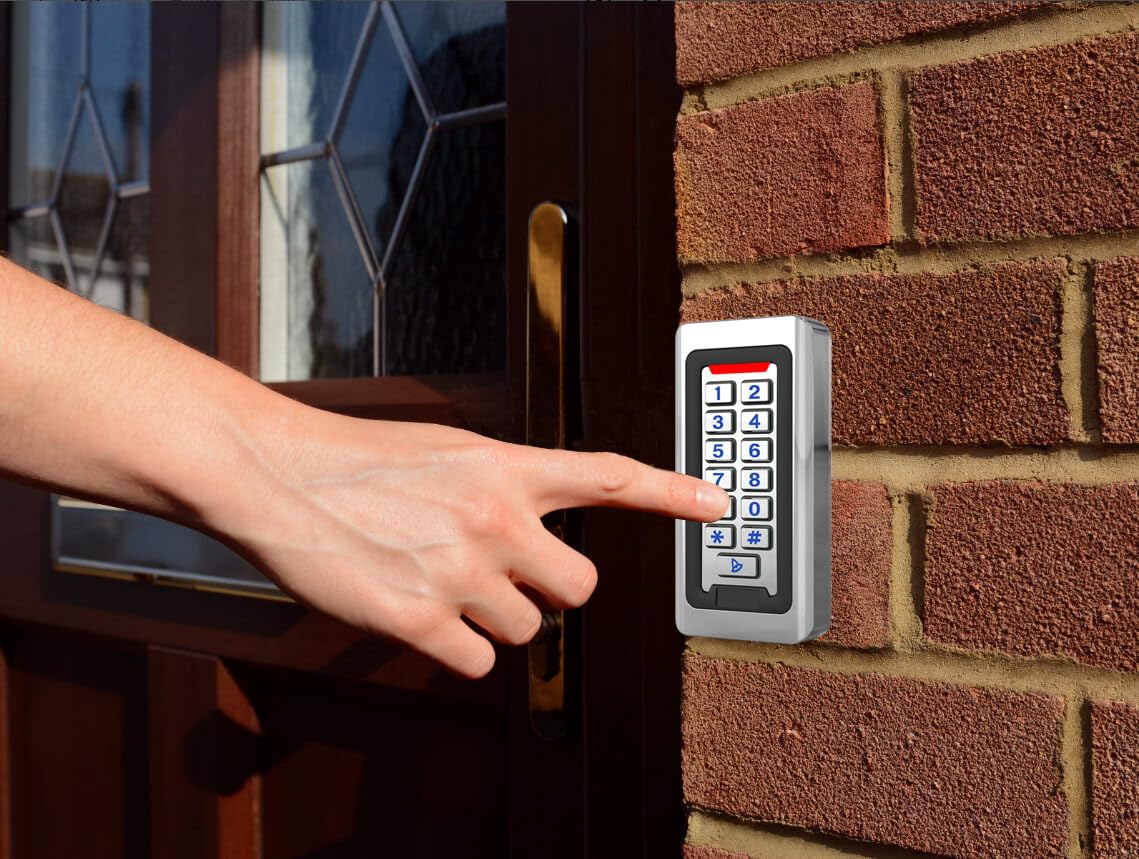 Tuya Smart Door Access Control System Kit, Waterproof Keypad Door Entry with 600lb Magnetic Lock, Remote Control & App Unlock, Doorbell for Home