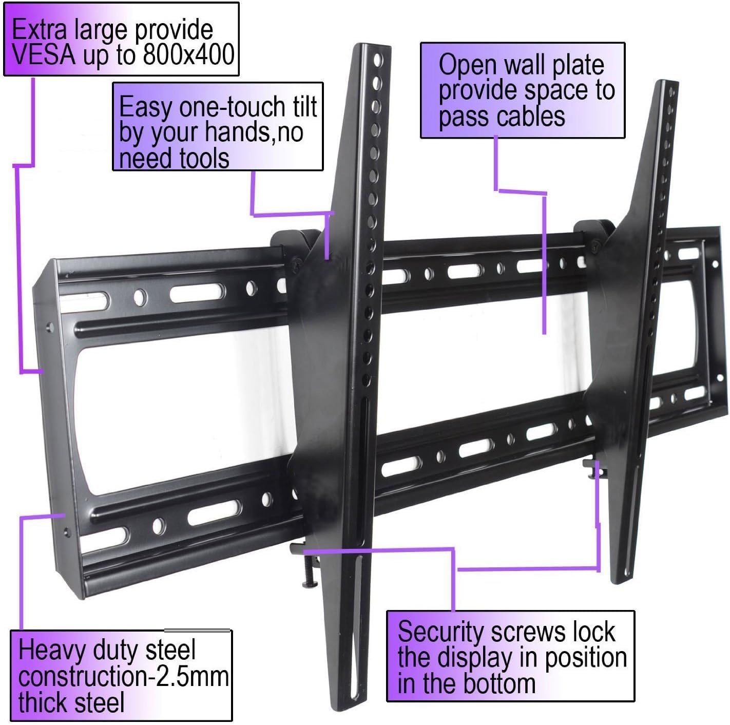 VideoSecu Tilt TV Wall Mount for LG 50" 55" 60" 65" 55LB5900 55LB6100 55UB9500 55LB5550 55UB8500 55UB8300 60LB5200 60LB5900 60UB8200 65LB5200 65UB9200