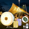 Camping String Lights, 4 in 1 Quick Storage 33FT Rechargeable Tent Lights with 14 Lighting Modes, Hanging Waterproof Portable Retractable LED Lamp