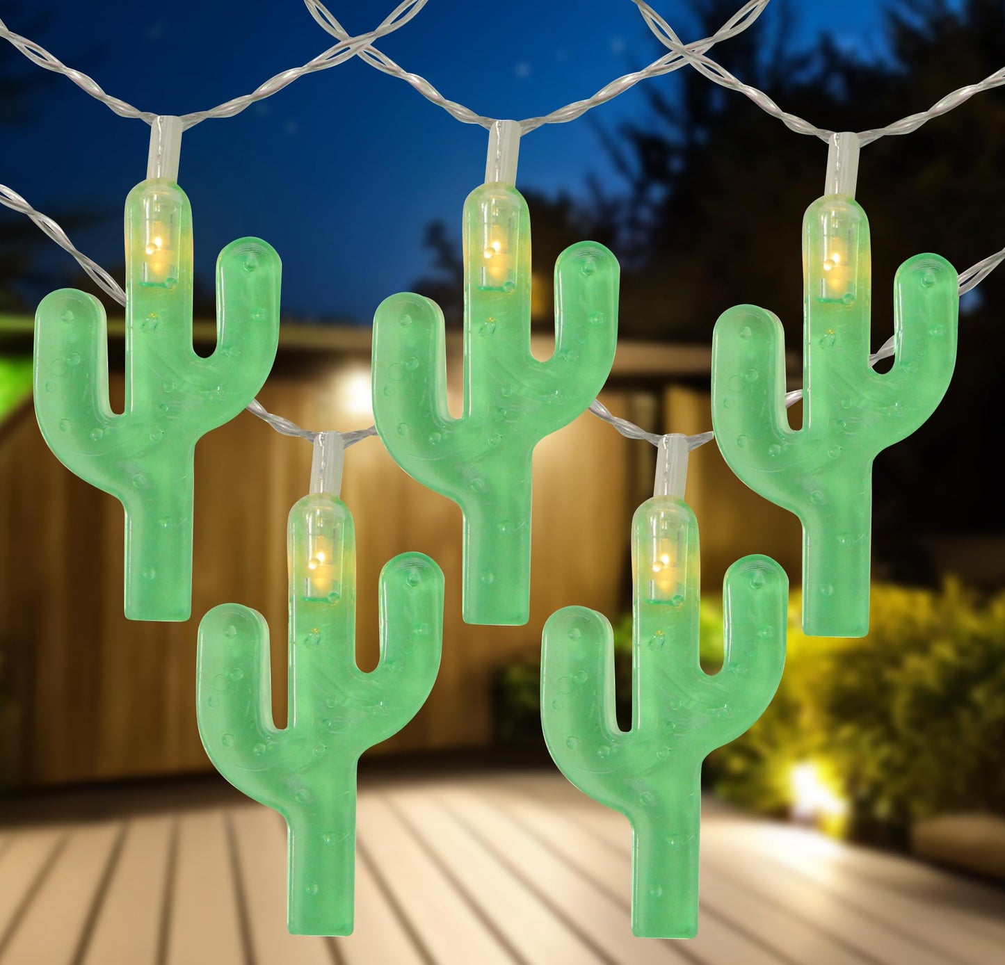 Northlight LED Cactus Indoor Outdoor Patio String Light Set - 4.5' Clear Wire - 10ct