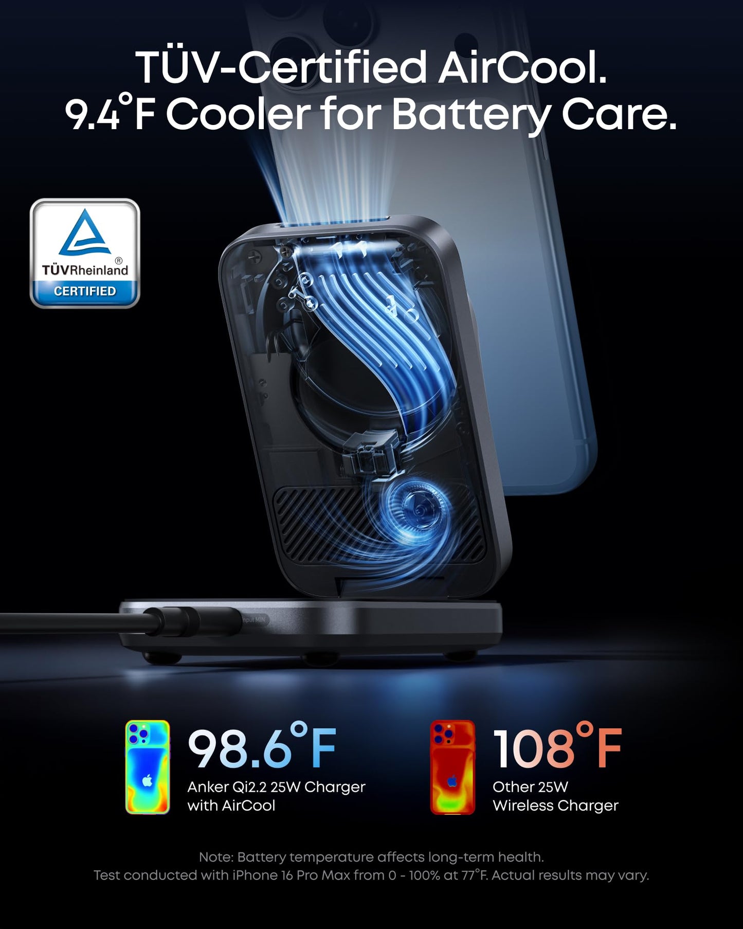 Anker Prime Foldable MagSafe Charger, 25W Qi2.2-Certified Palm-Sized Travel-Ready 3-in-1 Charging Station, AirCool Wireless Charger, for iPhone 17