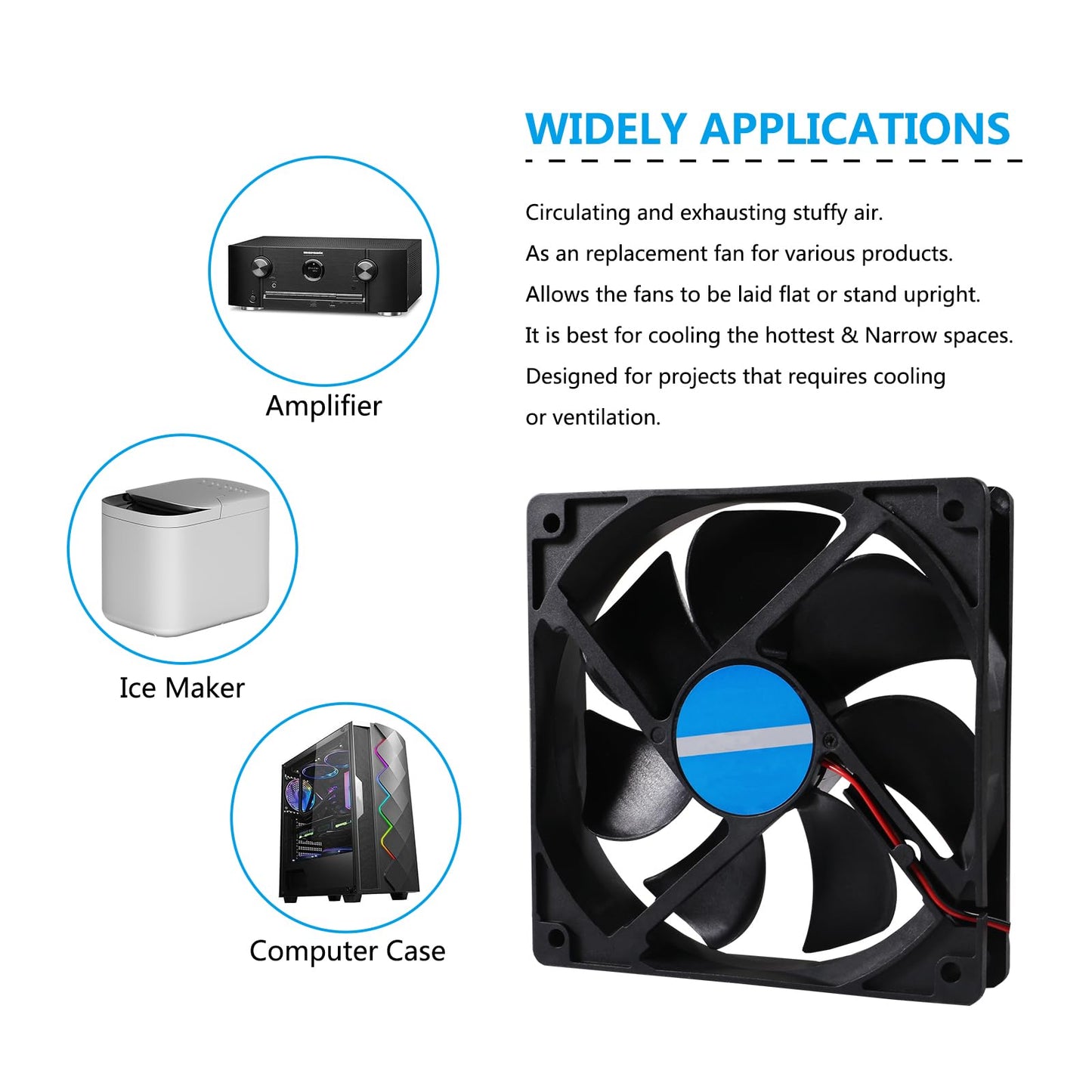 DIANN 2pcs 12025 Computer Fan 5V USB PC Fan 120mm Fan 5V USB Brushless 12025 120x25mm Fan for Cooling PC Computer Case CPU Coolers