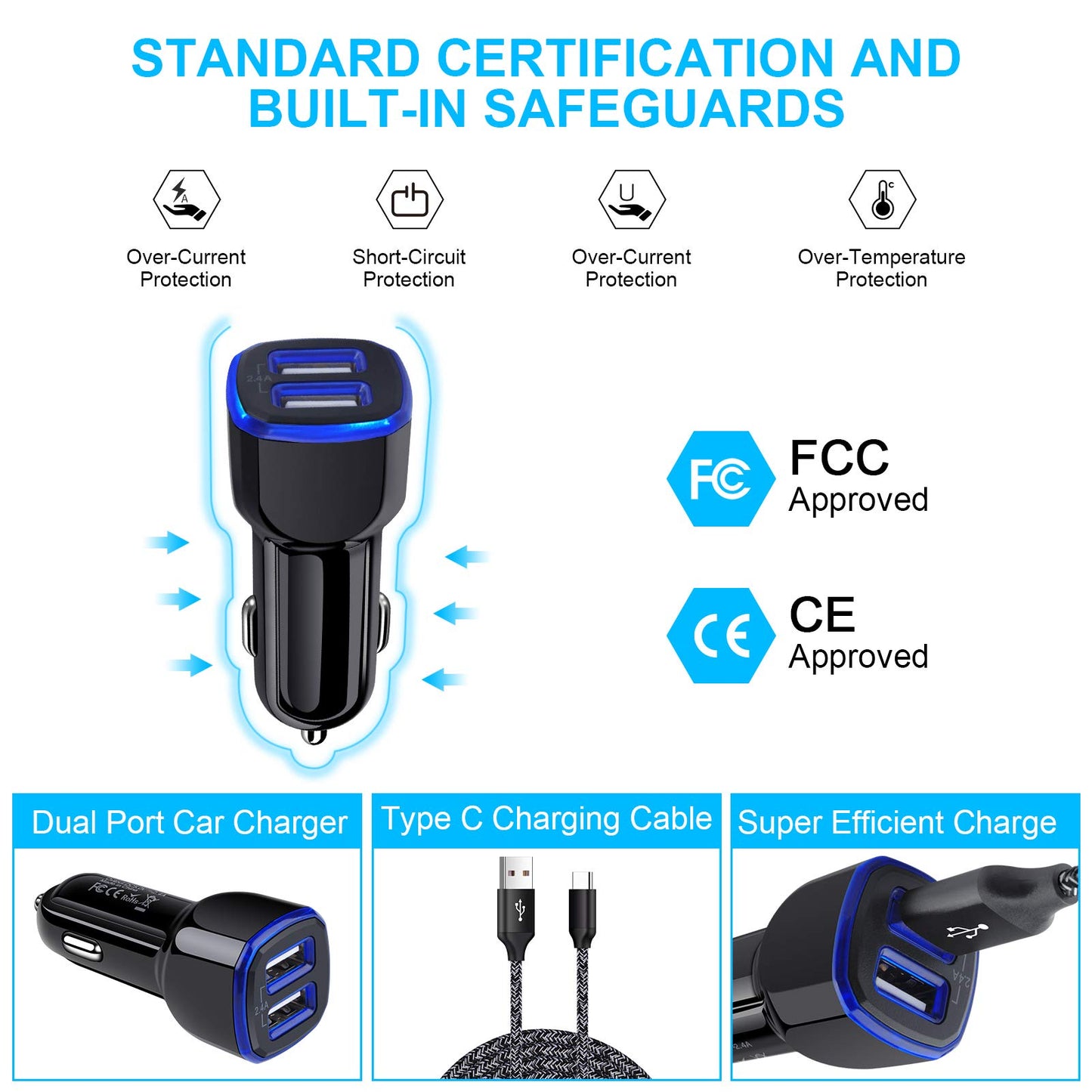 Car Charger for Samsung Galaxy A17 A16 5G A36 A56 A15 S26 Ultra S25 FE S24 S23 S22 S21 S20 A14 A13 A54 A53 A32 A21 A11 A51 A20 A01 A10E A9 A50 A71