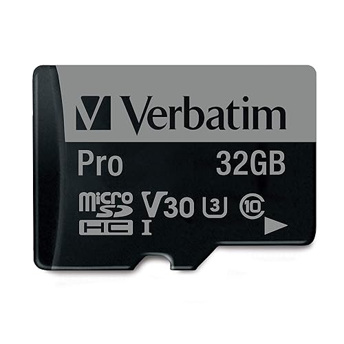 Verbatim 32GB Pro 600X microSDHC Memory Card with Adapter UHS-I V30 Class 10 Supports 4K Video Recording U3 Speed Rated Up to 90MB/s Read Speed