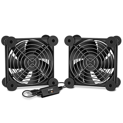 Simple Deluxe 92mm Quiet USB Fan with Multi-Speed Controller, High Performance Cooling Fan for Receiver Router DVR PlayStation, Xbox Computer Cabinet