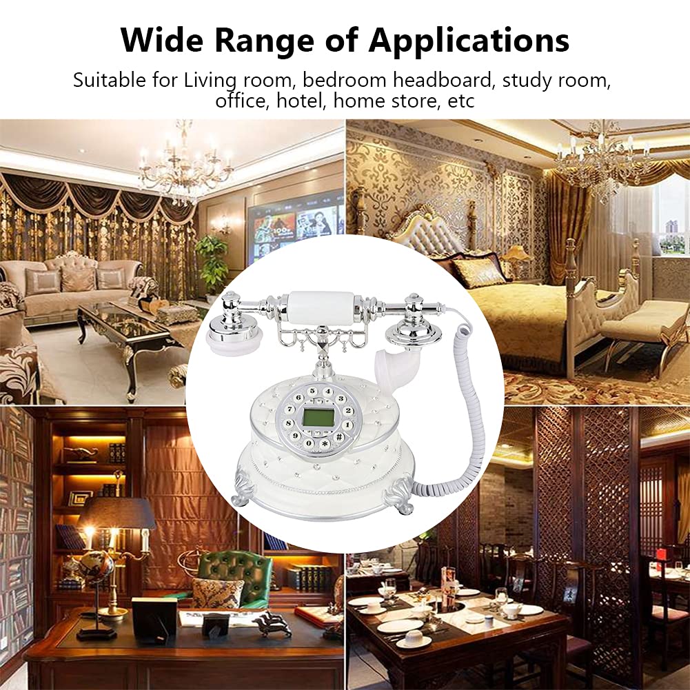 High-end Retro Vintage Telephone,FSK/DTMF Dual System Rotary Dial Antique Landline Phone with LCD Display,Automatic IP and One-Touch Redial