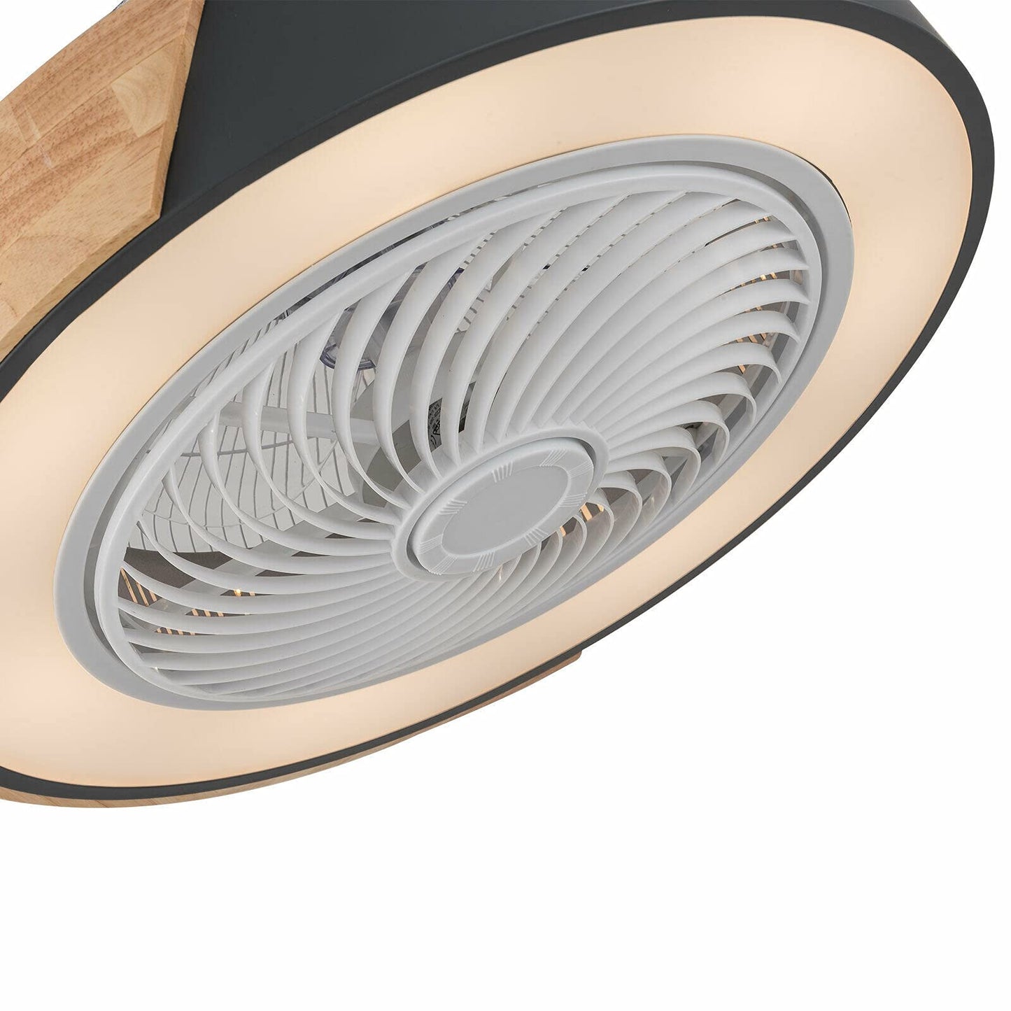 Ceiling Fan with Light and Remote Control, 22 Inch Modern LED Semi Flush Mount Light Fandelier, Mixed Wood Design,3 Lights Colors 3 Speeds,Enclosed