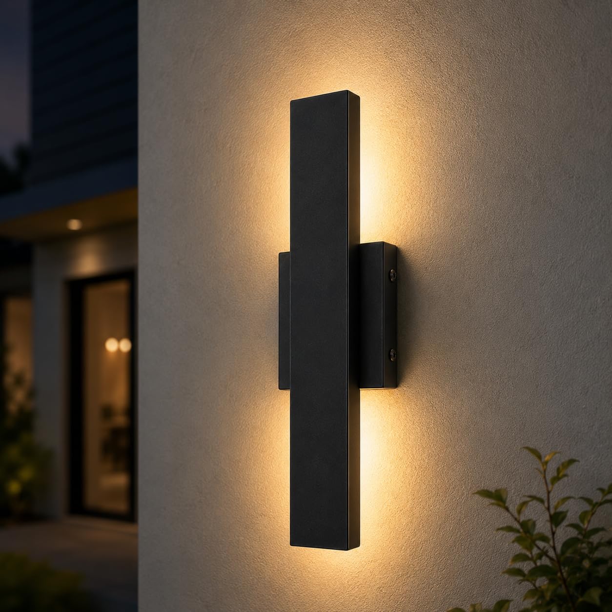 OUVR Outdoor Modern LED Wall Light, Linear Exterior Sconce, Waterproof Porch Light with Remote,3000K 4000K 5000K Dimmable Outdoor Lighting for Garage