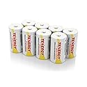 Tenergy D Size 5000mAh NiCd Button Top Rechargeable Batteries, 8 Pack