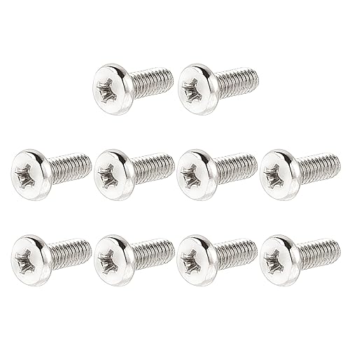 uxcell 10 Pieces M4 x 10mm TV Mount Screws, Computer TV LCD Monitor Stand Bracket Mounting Screws, Stainless Steel, Silver Tone