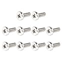 uxcell 10 Pieces M4 x 10mm TV Mount Screws, Computer TV LCD Monitor Stand Bracket Mounting Screws, Stainless Steel, Silver Tone