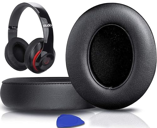 SoloWIT Ear Pads for Beats Studio 2 & Studio 3 Wired/Wireless Over-Ear Headphones, Earpads with Soft Protein Leather, Noise Isolation Memory Foam