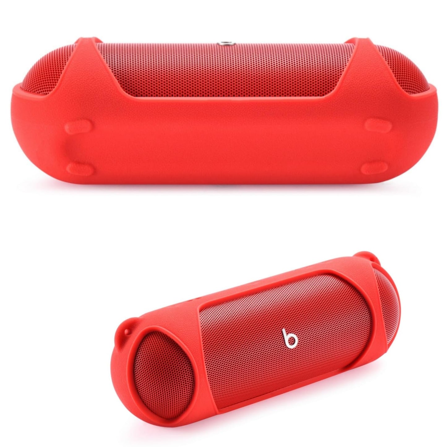 Ferbao Silicone Case for Beats Pill 2024,Protective Case with Shoulder Strap for Beats Pill 2024 Speaker (Red)