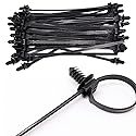 Nylon Push Mount Cable Zip Tie, 8.3" Heavy Duty Nylon Push Mount Self Locking Assortment for Indoor Wire Tying- Black 8.3x0.2inch 40 Pack