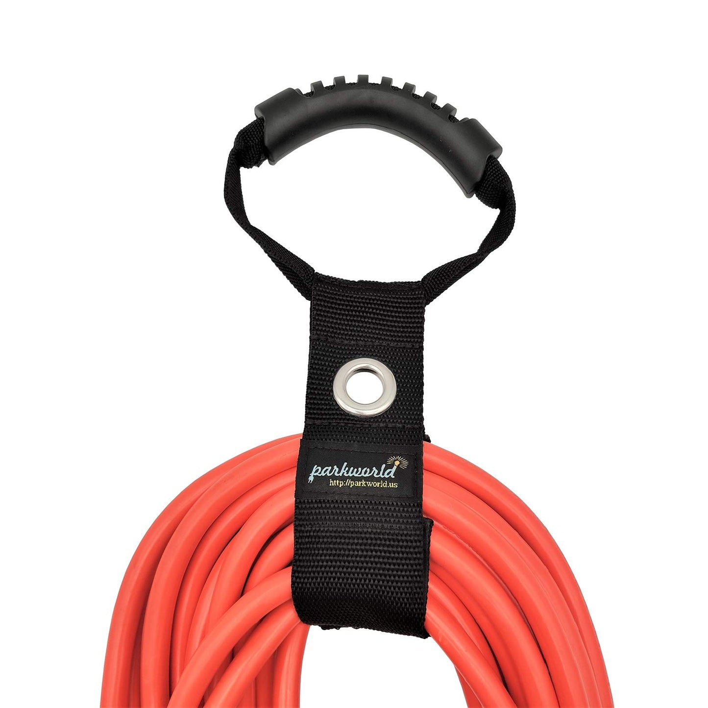 Parkworld Extension Cord Clip, Storage Strap, Cable Wrap Organizer, Hoop and Loop Hanger Also for Rope, Coil Reel and Hose. (L, 2"x28") 2-Pack