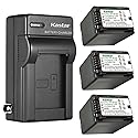 Kastar 3-Pack Battery and AC Wall Charger Replacement for Panasonic HC-V160K, HC-V160GK, HC-V180, HC-V180K, HC-V180GK, HC-V201, HC-V201K, HC-V210