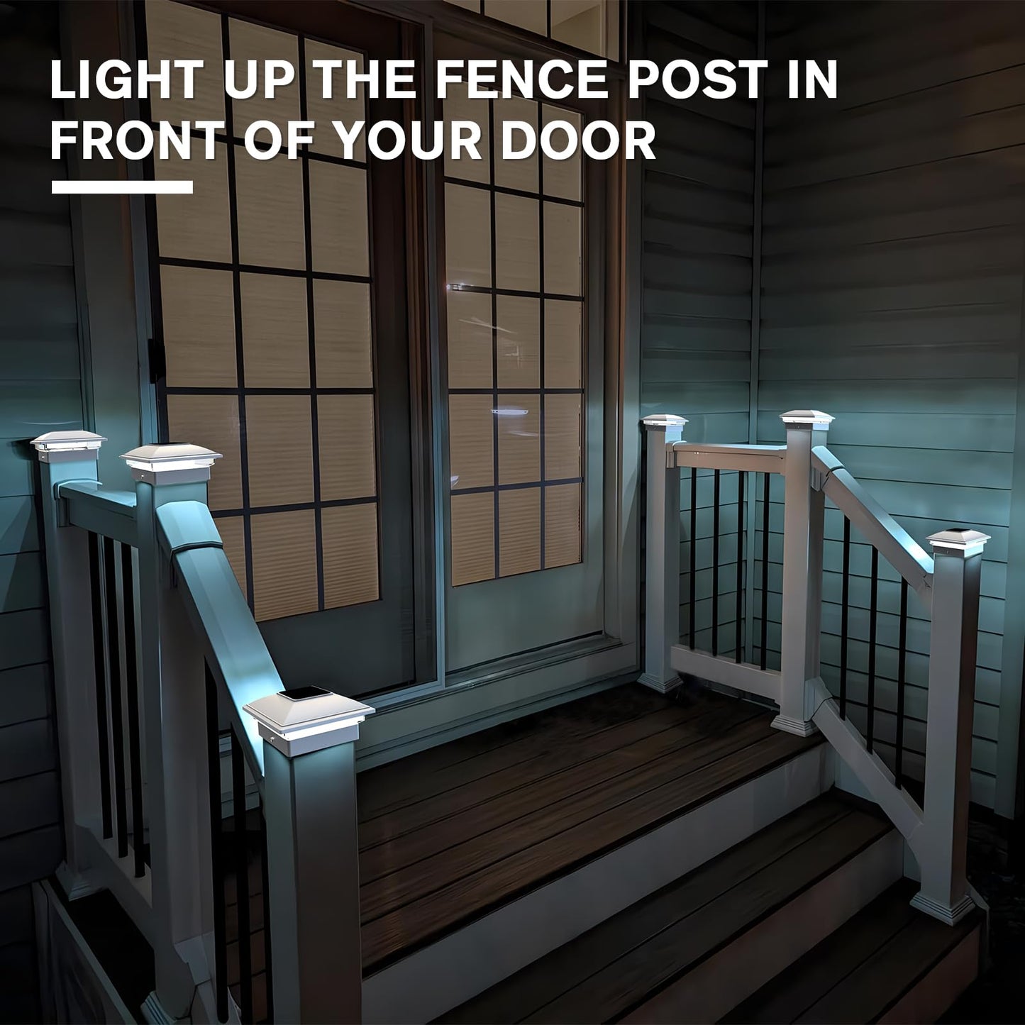 VOLISUN Solar Post Cap Light Outdoor Waterproof 12pack,Solar Fence - Post Lights for 4x4 5x5 6x6 Wooden/Vinyl Post,White Deck Cap Light Solar Powered