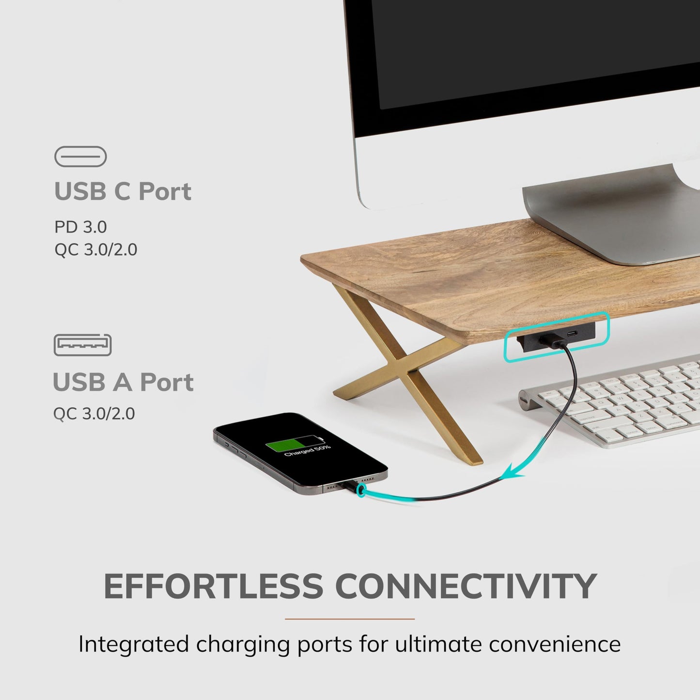 Anji Mountain Monitor Stand - Desktop Organizer & Laptop Riser, Ergonomic Monitor Riser, Space-Saving Monitor Stand for Desk, Durable Construction