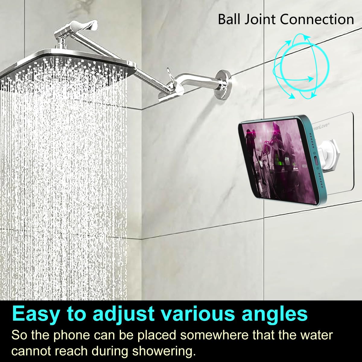 OCEANLOVE for MagSafe Wall Mount Magnetic Phone Holder, Self-Adhesive, 360 Rotatable, Waterproof, Compatible with iPhone 17/16/15/14/13/12,All Phones