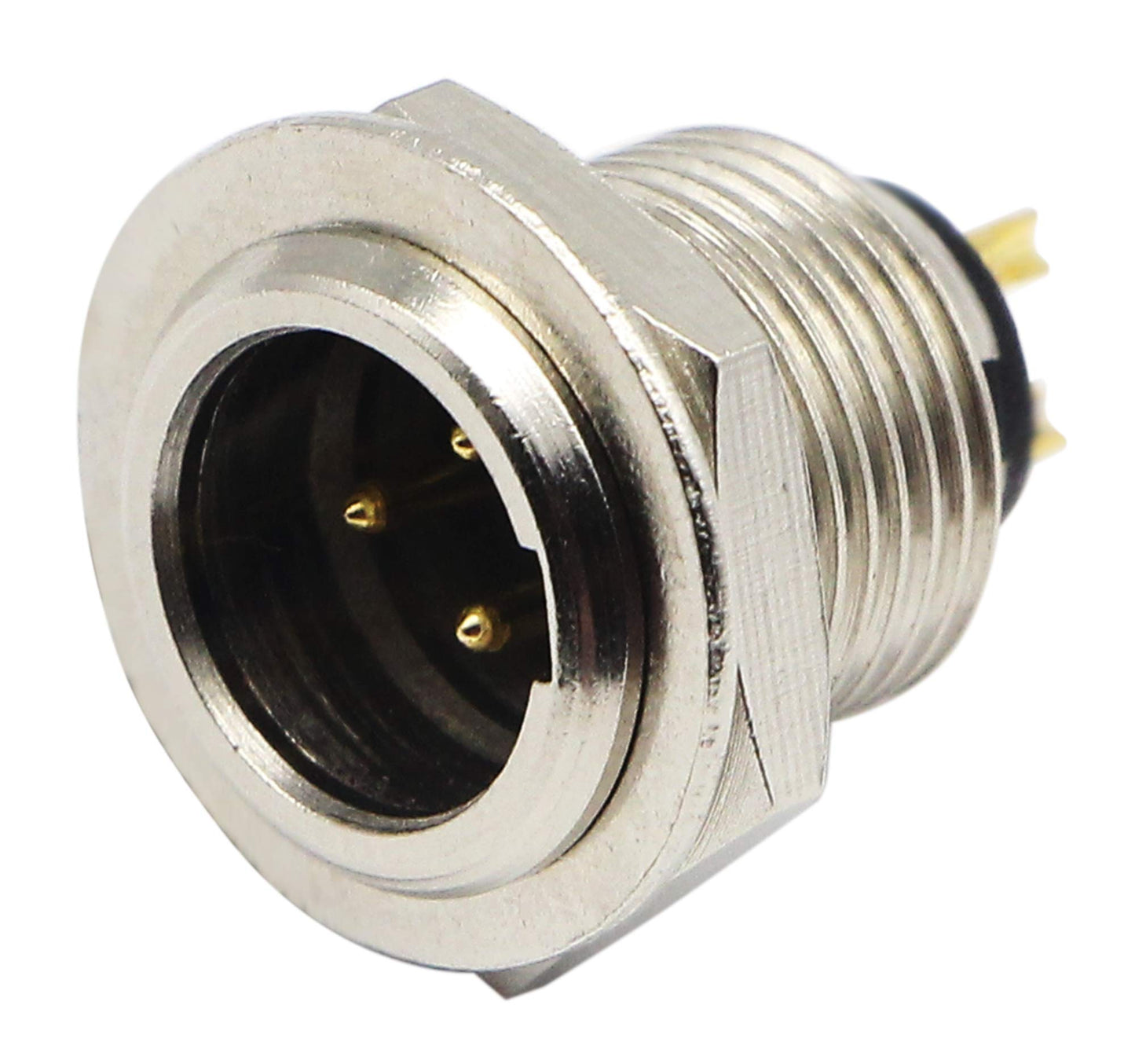 zdyCGTime DIY Mini XLR Adapters - 3 Pin Male Socket Connector for Mic and Chassis Panel Mount Aviation Plug Connector (2 Pack)