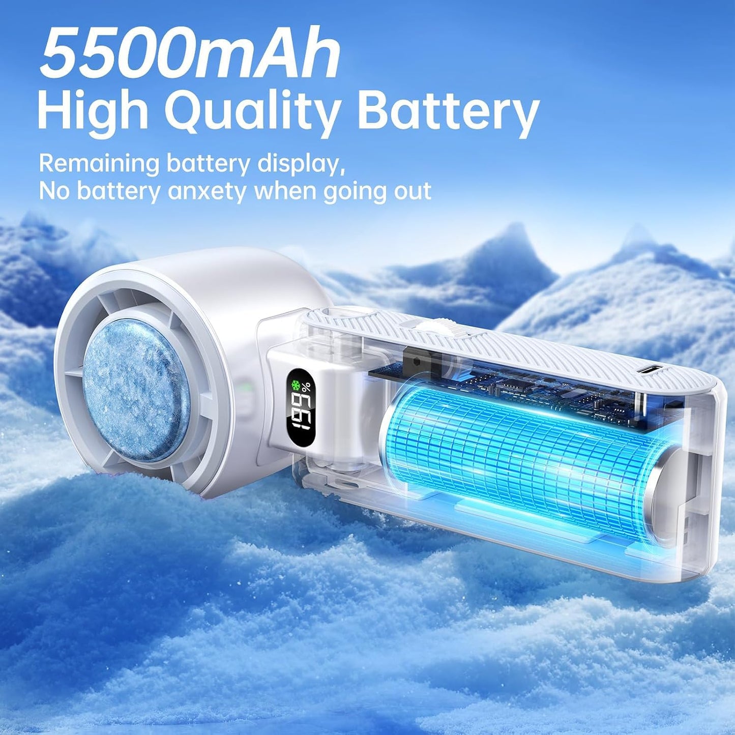 Coolhill Handheld Portable fan with Turbo Cooling 5500mAh 199 Speeds