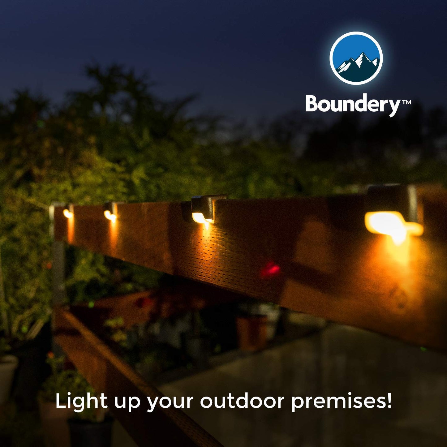 Solar Step Lights by Boundery - Premium LED Solar Waterproof Deck Decor & Fence Lights - Solar Powered Outdoor Lights for Deck, Dock, Steps, Porch