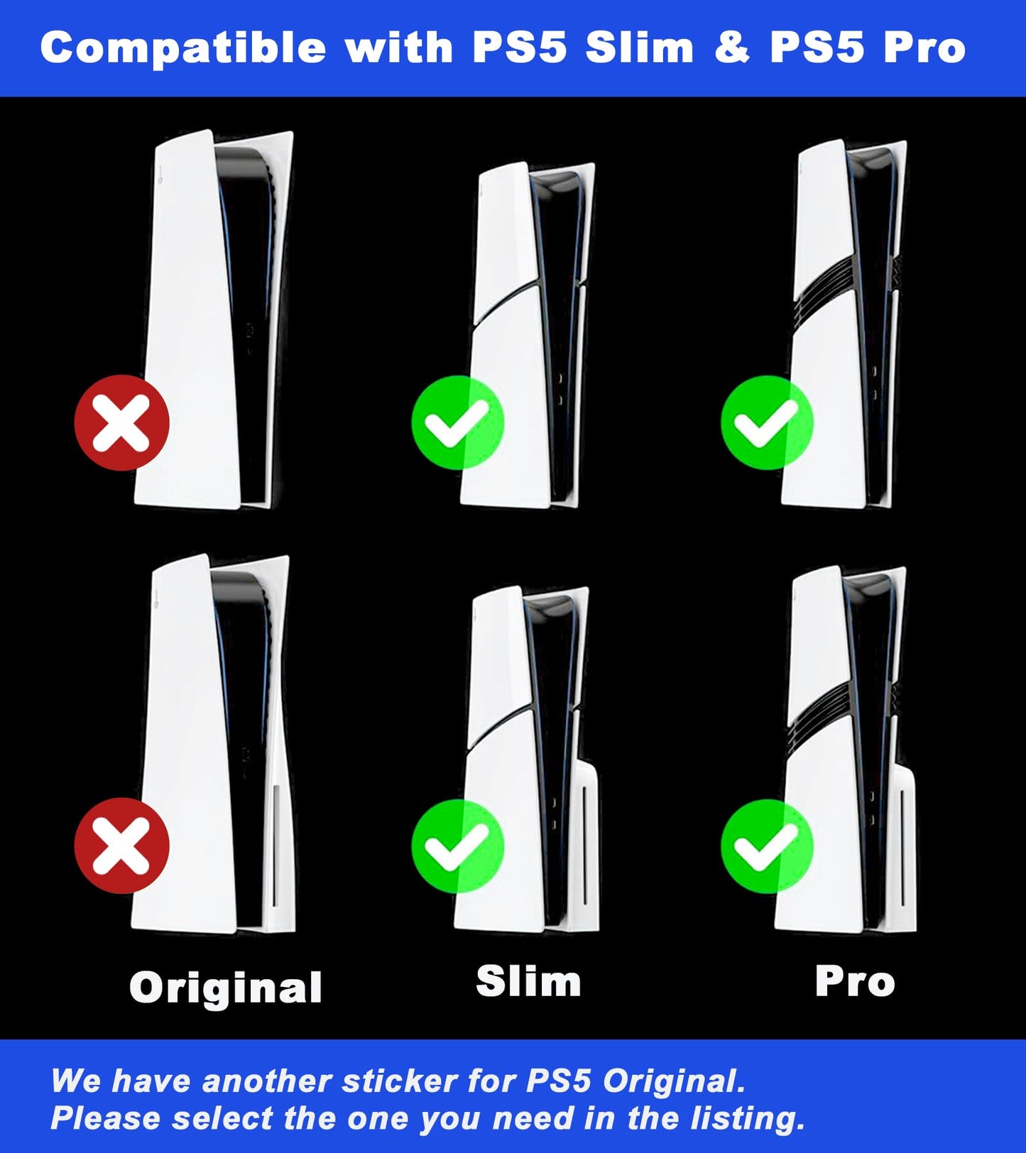 Logo Underlay Sticker for PS5 Slim for PS5 Pro Console, 2 Packs & PS Logo Vinyl Decal Sticker for DualSense Controller (Classic Retro-Look Color) 1