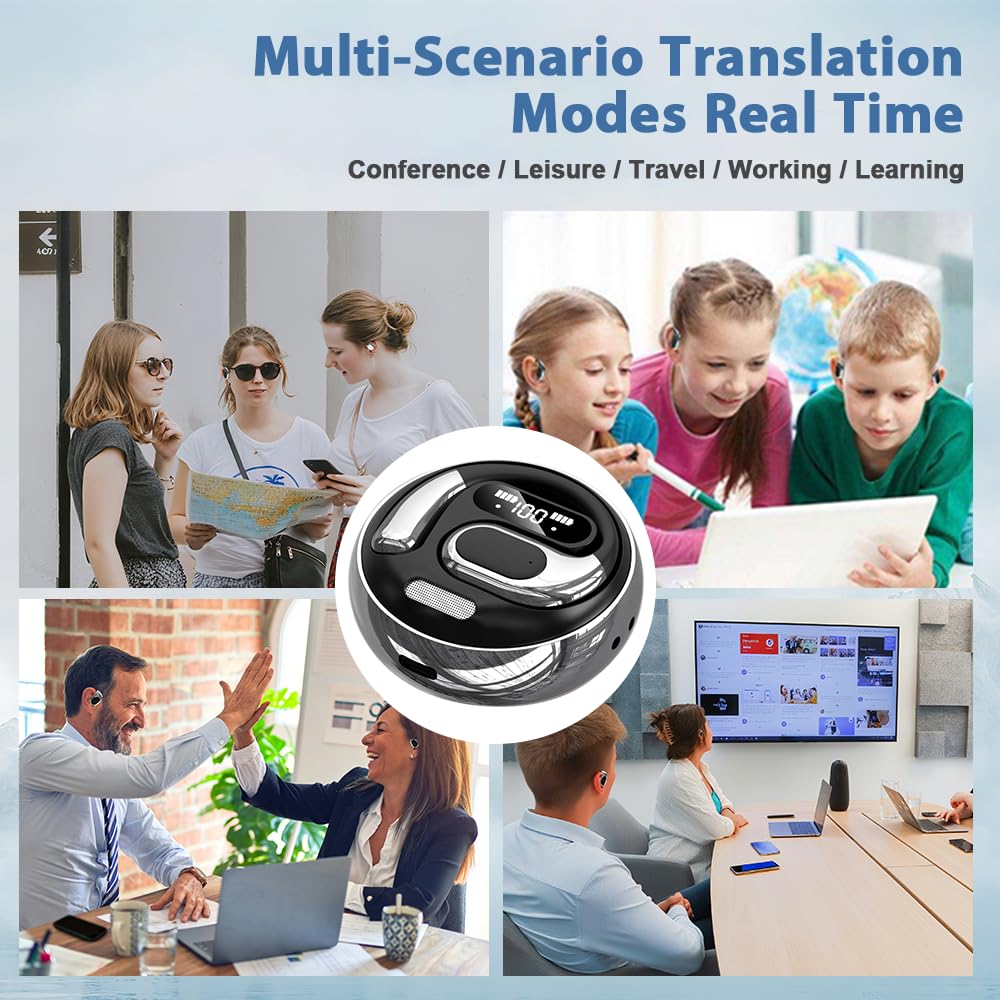 HYGAMOCC AI Real-Time Translation Earbuds,144 Languages 3-in-1 Wireless Bluetooth Earbuds for iOS & Android, Business/Travel/Language Learning…