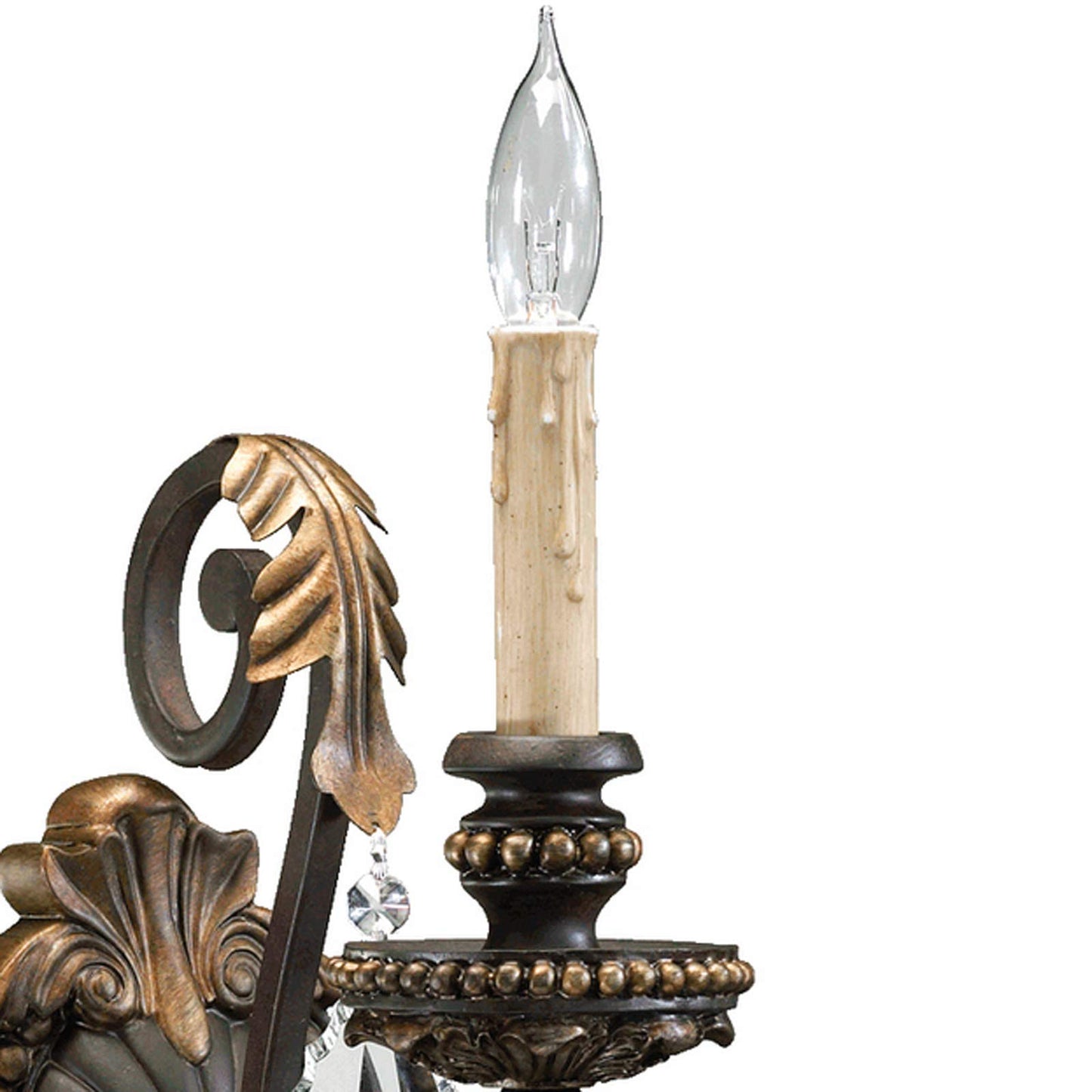 Quorum 5357-1-44 Crystal Accents One Light Wall Mount from Rio Salado Collection in Bronze/Dark Finish,