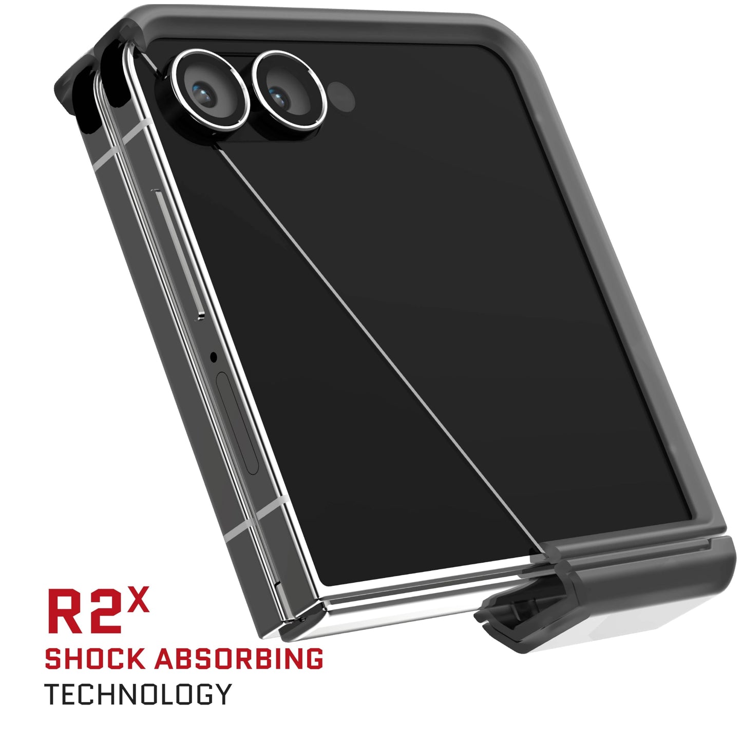 Ghostek Covert Clear Flip 7 Case with Built-in Kickstand, MagSafe and Full Hinge Protection Designed for 2025 Samsung Galaxy Z Flip7 (6.9") (Smoke