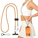 MoKo 2-in-1 Phone Crossbody Lanyard USB C Cable, PD240W USB-C to USB-C Type-C Fast Charging Cable, Anti Theft Phone Strap with Metal 360° Tether Tab