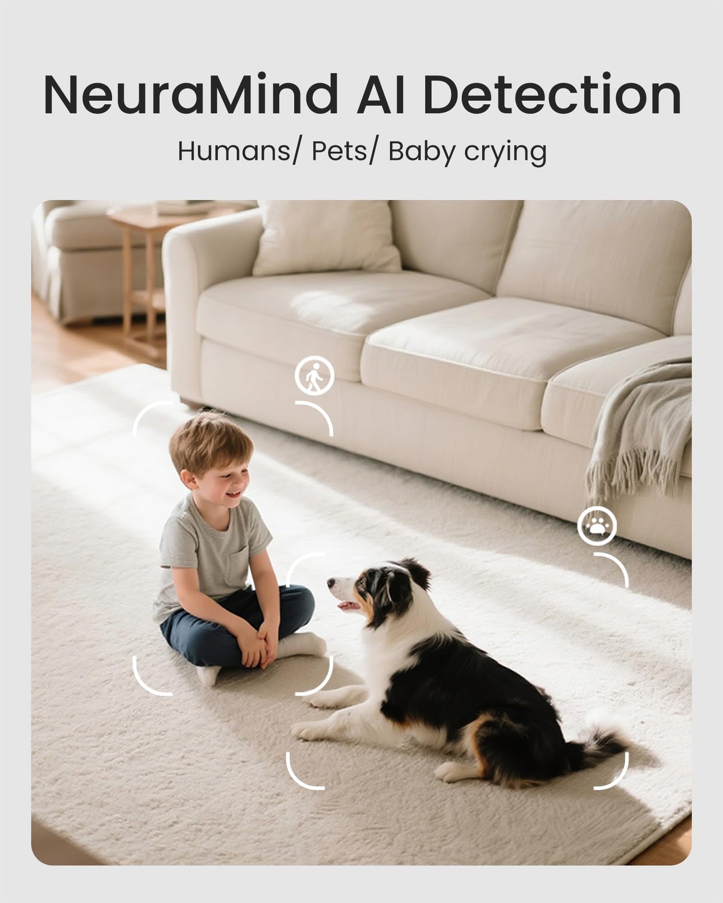 youkey 2.5K Indoor Camera, No Monthly Fees, Pan-Tilt, 360° Dog/Pet Camera for Home Security with Phone App, 5G/2.4G WiFi 6, Human/Pet/Baby Crying